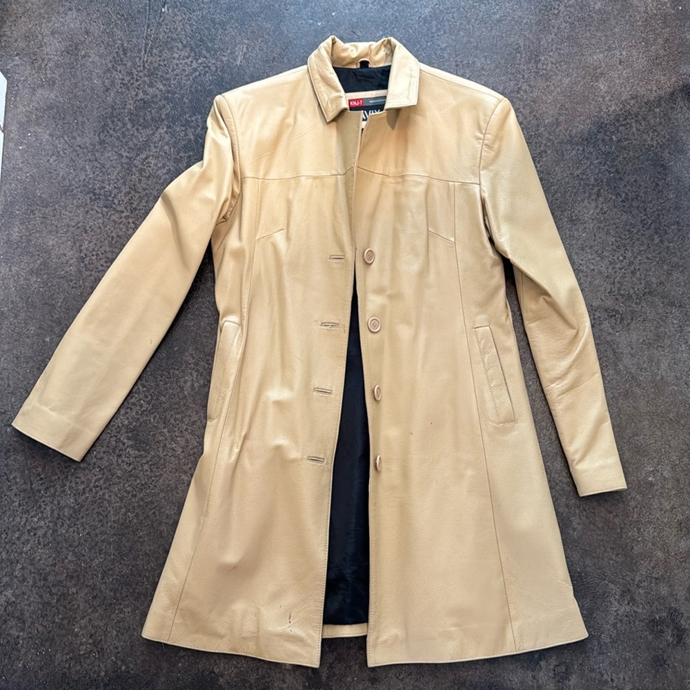 Women’s Leather Coat- Camel Color